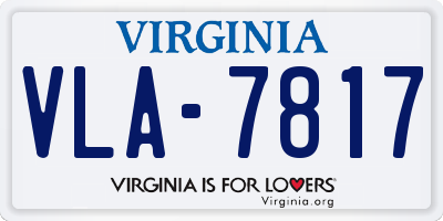VA license plate VLA7817