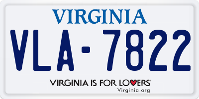 VA license plate VLA7822
