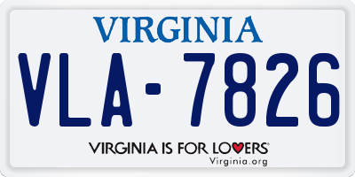 VA license plate VLA7826