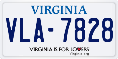 VA license plate VLA7828