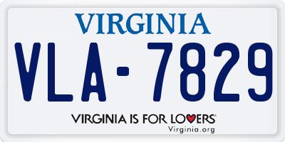 VA license plate VLA7829