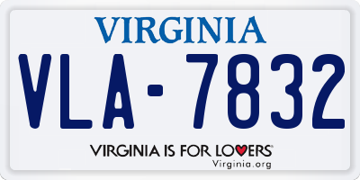 VA license plate VLA7832