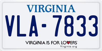 VA license plate VLA7833