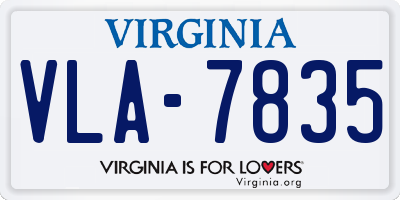 VA license plate VLA7835