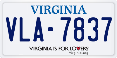 VA license plate VLA7837