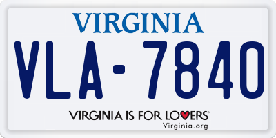 VA license plate VLA7840