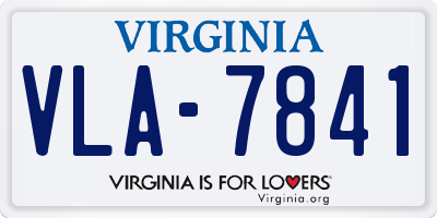 VA license plate VLA7841