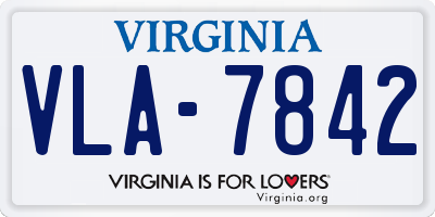 VA license plate VLA7842