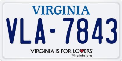 VA license plate VLA7843