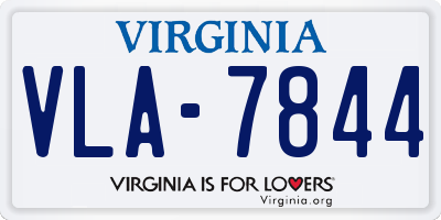VA license plate VLA7844