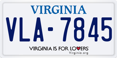 VA license plate VLA7845