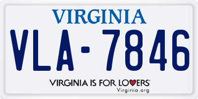VA license plate VLA7846