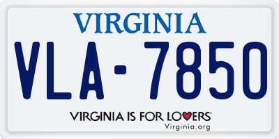VA license plate VLA7850