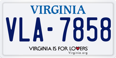 VA license plate VLA7858