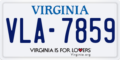VA license plate VLA7859