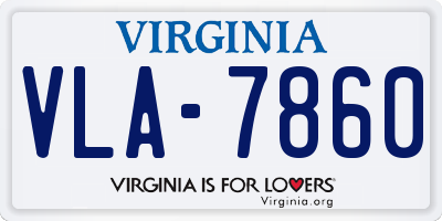 VA license plate VLA7860