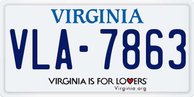 VA license plate VLA7863
