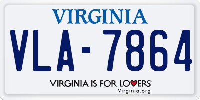 VA license plate VLA7864