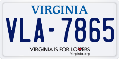 VA license plate VLA7865
