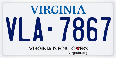 VA license plate VLA7867