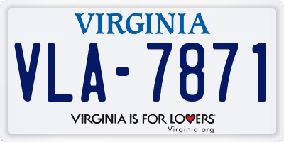 VA license plate VLA7871