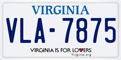 VA license plate VLA7875