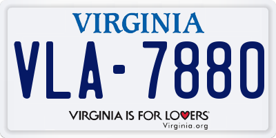 VA license plate VLA7880