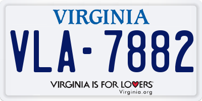 VA license plate VLA7882