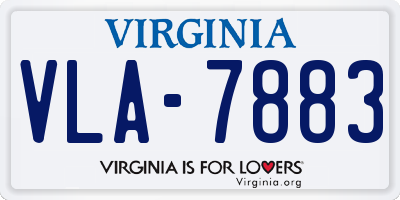 VA license plate VLA7883
