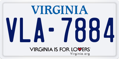 VA license plate VLA7884