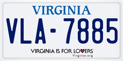 VA license plate VLA7885