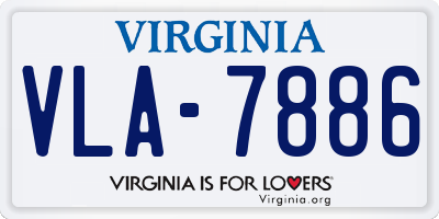 VA license plate VLA7886