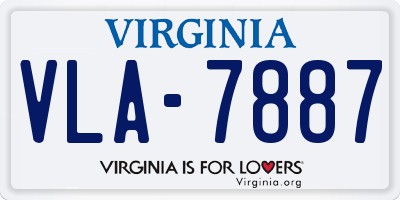 VA license plate VLA7887