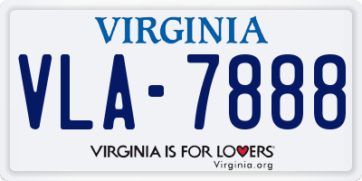 VA license plate VLA7888