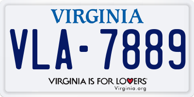 VA license plate VLA7889