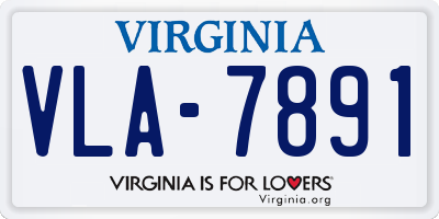 VA license plate VLA7891
