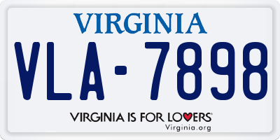 VA license plate VLA7898