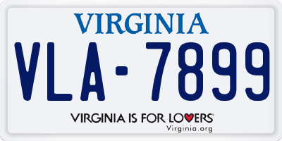 VA license plate VLA7899