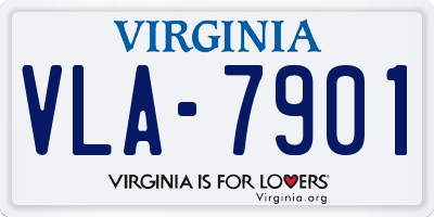 VA license plate VLA7901