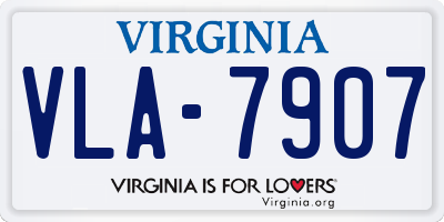 VA license plate VLA7907