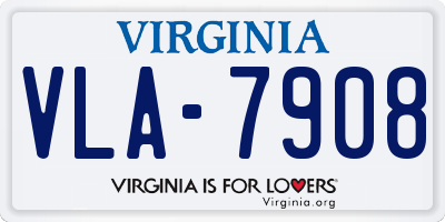 VA license plate VLA7908