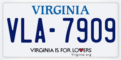 VA license plate VLA7909