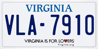 VA license plate VLA7910