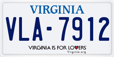 VA license plate VLA7912