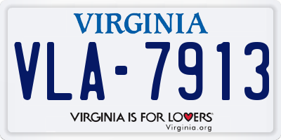 VA license plate VLA7913
