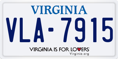 VA license plate VLA7915