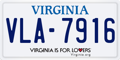 VA license plate VLA7916