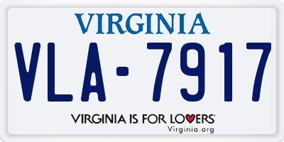 VA license plate VLA7917