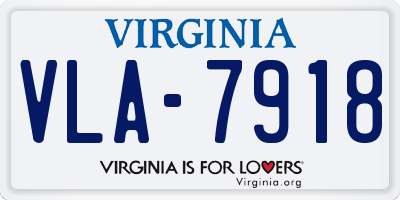 VA license plate VLA7918