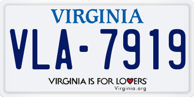 VA license plate VLA7919